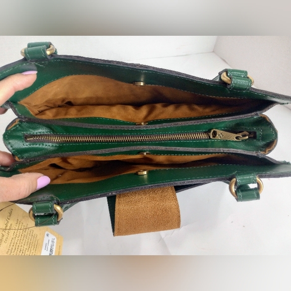 NWT Patricia Nash Tooled Leather Rienzo Satchel Shoulder Bag, Soft Green - Picture 11 of 15